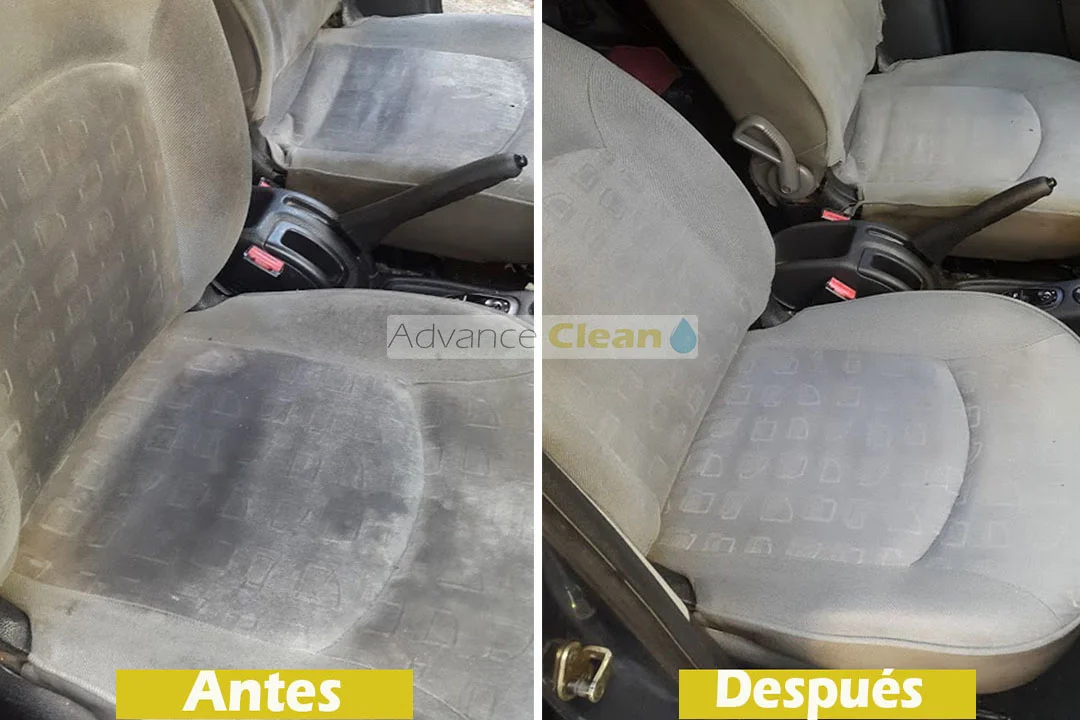 antes y después de interior de auto